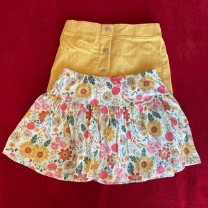 Cynthia Rowley Girl's Yellow Corduroy Skirt & Floral Multicolor Skort Sz: M 7/8